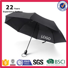 Promo Gift Seasonal Products Compacto 3 Fold Unbreakable Open Close Próprio guarda-chuva automático com logotipo